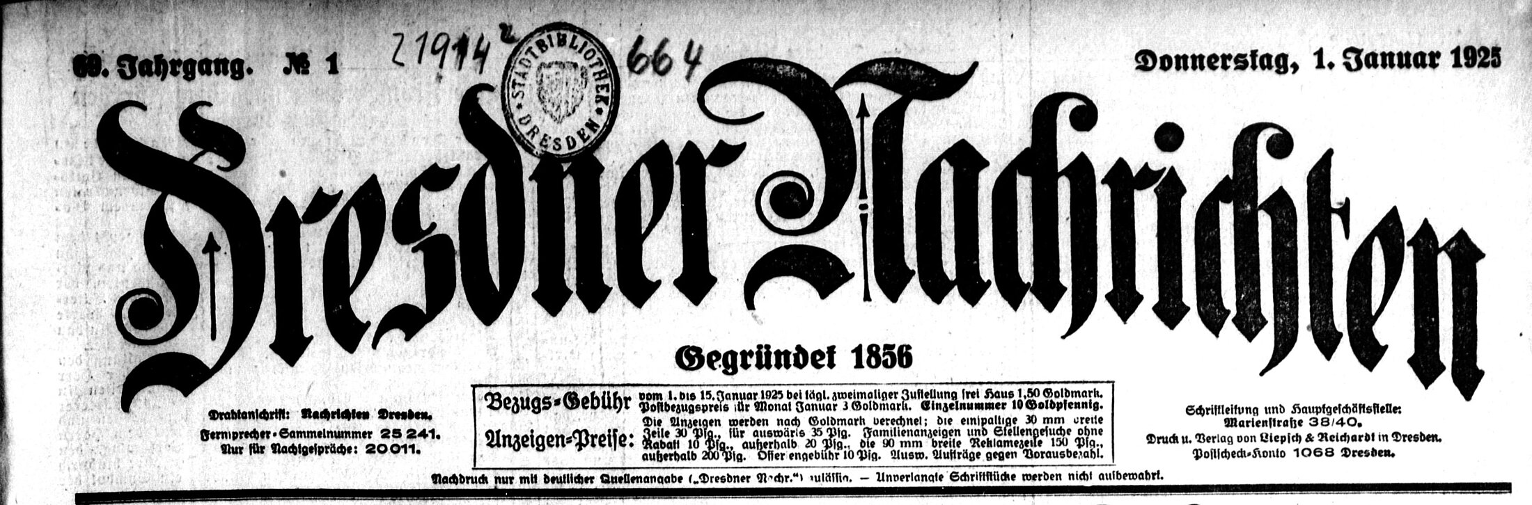 Dresdner Nachrichten - Kopf